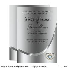Black And White Invitation Card Background Elegant Silver Background And Diamonds Heart Invitation Zazzle Com Silver Background Silver Invitation Diamond Heart