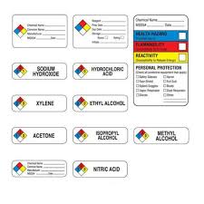 chemical hazard labels