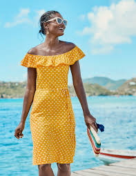 Black And Yellow Jersey Dress Bethany Jersey Dress Happy Star Spot Jersey Dress Women Clothes Sale Clothes For Women