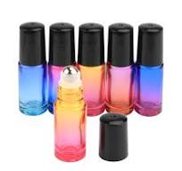 Wresty Gradient Color Roll On Bottles Thick Glass Empty Refillable  Fragrance Perfume Essential Oil Glass Roller Bottles Metal Roller ball  Bottle ...