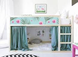 Ikea Kura Bed Removable Stickers Hawai Flowers Ikea Nursery Etsy In 2021 Kids Loft Beds Ikea Loft Bed Girls Loft Bed