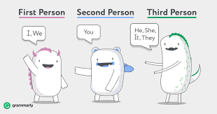 first second and third person ways of describing points of