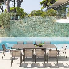 table de jardin extensible evasion verre stone tonka table de jardin table de jardin pliante mobilier jardin