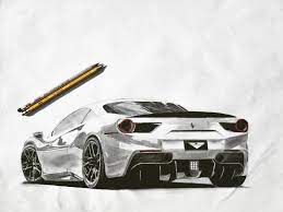 Ferrari 488 Gtb Vorsteiner Diavolo Car Drawing Pencil Ferrari Car Drawings