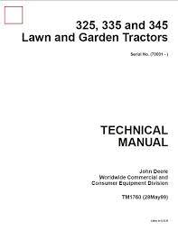 John deere f725 front end mower wiring diagram. John Deere 325 335 345 Lawn Garden Tractors Repair Manual Tm1760