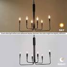 20 in. 6-Light  Matte Black Candel Farmhouse Chandelier YANSUN
