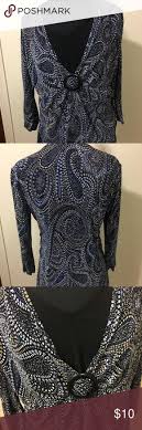 Dress Barn 3 4 Sleeve Paisley Blouse Dresses