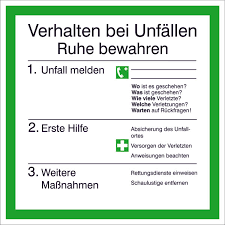 Maybe you would like to learn more about one of these? Erste Hilfe Aushang Verhalten Bei Unfallen Aufkleber Online Kaufen