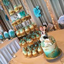 All cake pops are handcrafted individually. Crissa S Cake Corner Teal White Gold Wedding Cake Dessert Table