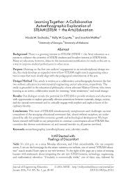 Pdf Learning Together A Collaborative Autoethnographic Exploration Of Steam Stem The Arts Education