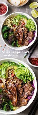 Asian Veggie Bowl With Oyster Mushrooms Lazy Cat Kitchen Recipe Veggie Bowl Healthy Recipes Asian Recipes