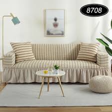1 4 Seats Sofa Slipcover Stretch Soft Spandex Slippery 1 Piece Sofa Cover With Pleated Ruffled Skirt Walmart Canada