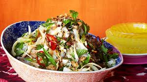 Put the edible bits of the blossom into a large bowl. Banana Blossom Coconut Chicken And Chilli Salad Recipe Sbs Food