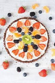 Fruit Pizza Makeover You Ll Love What We Used For This Crust Recipe Healthy Baking Healthy Fruit Pizza Recipe Chocolate Fruit Pizza