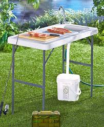 A Portable Sink Table Is The Ideal Surface For Outdoorsmen Gardeners And More The Double Wall Tabletop Is Perfect F Portable Sink Camping Table Outdoor Sinks