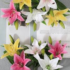 You can also select any ribbon color to complete your own personal wedding style. 38cm Casablanca Lily Real Touch Faux Single Flower Giftsafter Life