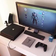 I've gathered a bunch of cool ps4 tech that you can add to your ps4 gaming setup! Awesome Playstation Setup Photo By Oakatac We Are Gamingfolk Gamersofinstagram Gamestag Gaming Room Setup Gaming Setup Ps4 Gaming Desk Setup