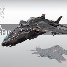 Ein Schneller Jager Des Militars Spaceship Design Gunship Sci Fi Ships