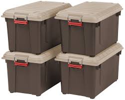 Stack these bins to maximize your space. Brown Plastic Storage Totes Storage Containers You Ll Love In 2021 Wayfair