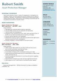 „ contributing to portfolio management of existing investments. Asset Protection Manager Resume Samples Qwikresume