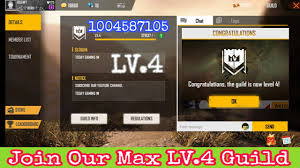 If anyone sees this and know a guild, or is in a guild willing to accept me i will be more than happy to join. Join Our 2nd Max Lv 4 Guild Freefire Youtube