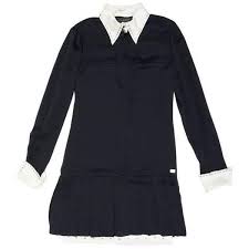 Preowned Chanel Dress In Black Silk With White Collar Size 38eu 1 700 Liked On Polyvore Featuring Dresses Ae Clothes Design White Silk Dress Chanel Dress