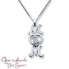 Open Heart Mom Necklace Diamond Accents Sterling Silver This Would Be A Great Mother S Day Gift Heart Necklace Diamond Mom Necklace Jewelry
