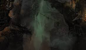 Zaun Is A Large Undercity District Lying In The Deep Canyons And Valleys Threading Piltover What Light Reach Industrial Architecture Stained Glass Landscape