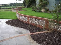 Image Result For Sussex Garden Flint Wall Construction Detail Garden Retaining Wall Garden Contemporary Garden