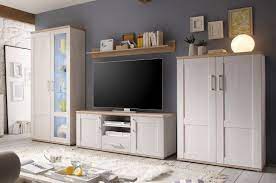 Wohnwand weiß hochglanz steinwand wohnzimmer wohnwand modern wohnwand weiss wohnzimmer weiß schrankwand online möbel landhaus möbel wohnungseinrichtung. Romance Wohnwand Anbwauwand Wohnzimmer Set Wohnkombination Weiss Gunstig Mobel Kuchen Buromobel Kaufen Froschkonig24
