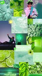 Hoseok Green Wallpaper Hijau Kolase Warna