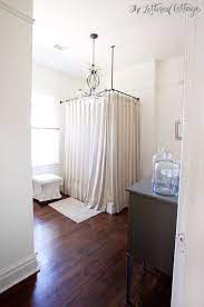 Southern Style House Tour Part 3 The Lettered Cottage Corner Shower Corner Tub Corner Curtains