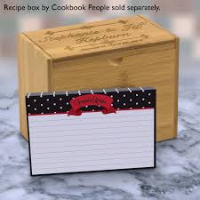 4x6 Recipe Card Red Ribbon Black Polka Dot 40ea Recipecards