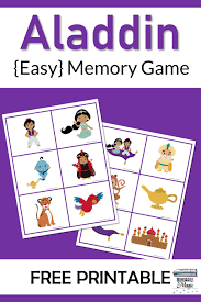 Aladdin Memory Game Free Printable Disney Games For Kids Memory Games For Kids Memory Games