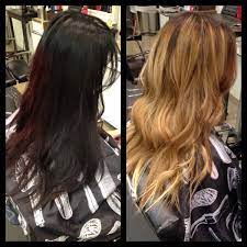 Color Correction Before And After From Black To Sandy Browns And Blonde Highlights Full Head Sew In Hair Exten Light Hair Dark To Light Hair Colored Hair Tips