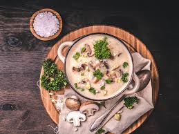 Veloute De Champignons Au Thermomix Recette En 2020 Veloute Champignon Recette Veloute De Champignons Champignons Farcis