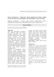 Pdf Pesan Kesehatan Perilaku Hidup Bersih Dan Sehat Phbs Anak Usia Dini Dalam Kurikulum Pendidikan Anak Usia Dini