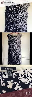 Chaps Black White Dress Ruched Waist Black White Dress White Dress Dresses