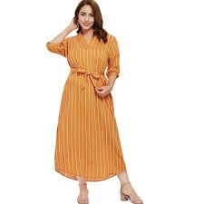 Plus Size Half Sleeve Striped Ankle Length Dress Lillie Pedals Plaids