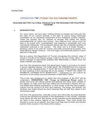 Introduction in the philippines, rice is our staple food. Concept Paper Department Of Tourism