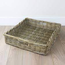 This tray will last for years and still look good. Grey Buff Rattan Xl Wicker Basket Footstool Tray The Basket Company