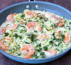 Mix ⅓ c cooked brown rice and 2 tbsp crumbled feta cheese. Keto Low Carb Creamy Garlic Shrimp Alfredo Zucchini Noodles Zoodles