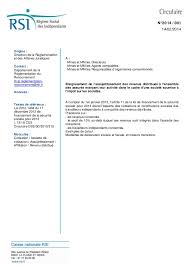 Passage du privé au public. Rsi Lettre Circulaire 2014 001 Socialisation Des Dividendes Et Au