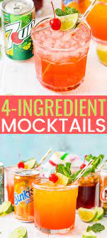 This 4 Ingredient Mocktail Recipe Can Be Made Three Different Ways By Using Your Favorite Sodas For A Bubbly An Easy Mocktail Recipes Mocktail Recipe Mocktails