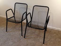 Vintage Emu Black Rio Park Wire Mesh Stacking Patio Chairs Set Of 2 Ebay
