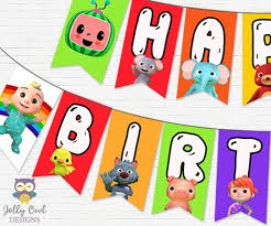 Choose from hundreds of designs. Cocomelon Happy Birthday Party Banner Digital Printable Jolly Owl Designs