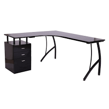 A corner desk helps utilize otherwise unused space and has a versatile, comfortable design that keeps everything organized and within reach. Homcom Black Computer Table Corner Desk Home Office L Shaped Study Pc Table Furniture Writing Workstation For Laptop Aosom Uk