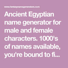 Menes m ancient egyptian (hellenized) greek form of egyptian mnj, possibly derived from mn to endure. Ancient Egyptian Name Generator For Male And Female Characters 1000 S Of Names Available You Re Bound To Find One Egyptian Names Egyptian Names Female Names