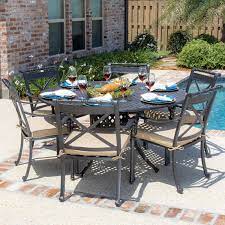 This set includes 2 captain chairs, 2 armless dining chairs, a bench and table that are perfect for entertaining. 6 Person Outdoor Dining Set Off 50