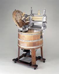 1920s Technology Wooden Electrically Driven Domestic Washing Machine 1920 Electric Washing Machine Vintage Laundry Vintage Appliances